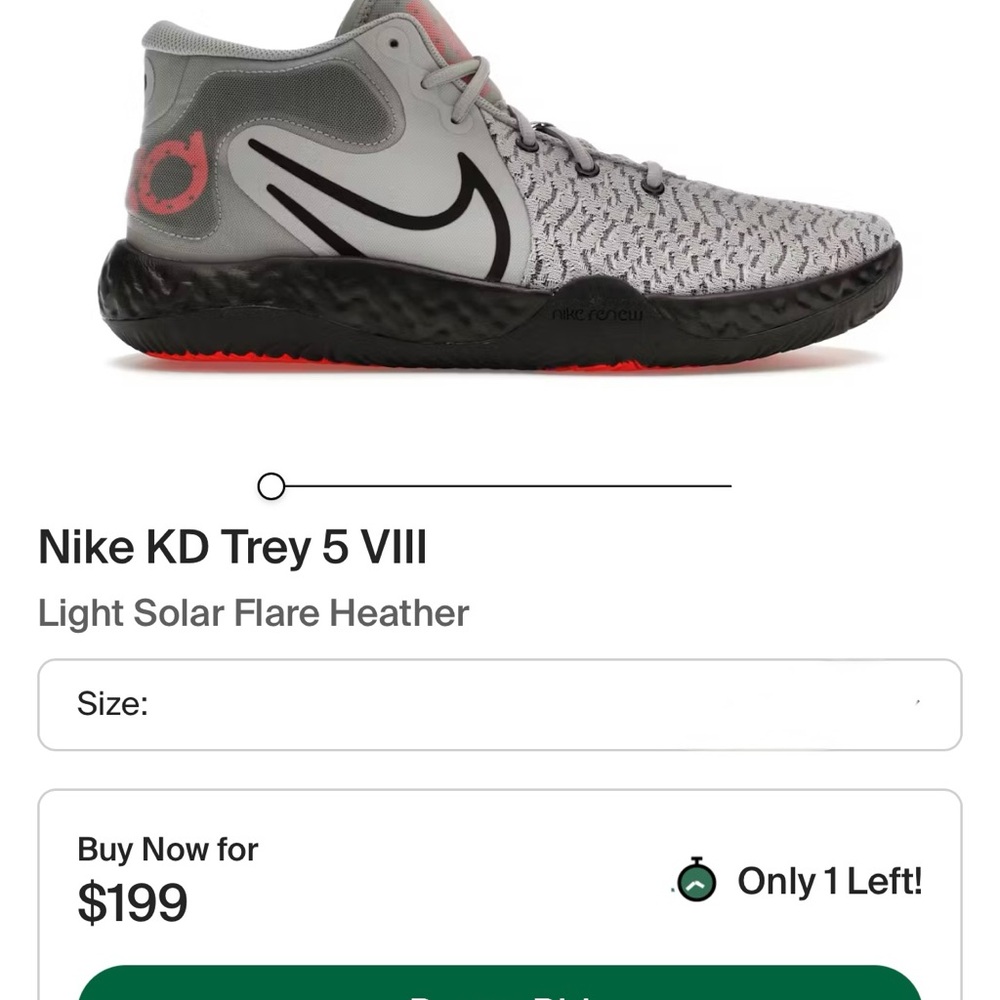 Men size 14 Nike KD Trey 5 VIII basketball shoes
Color Light Solar Flare Heather